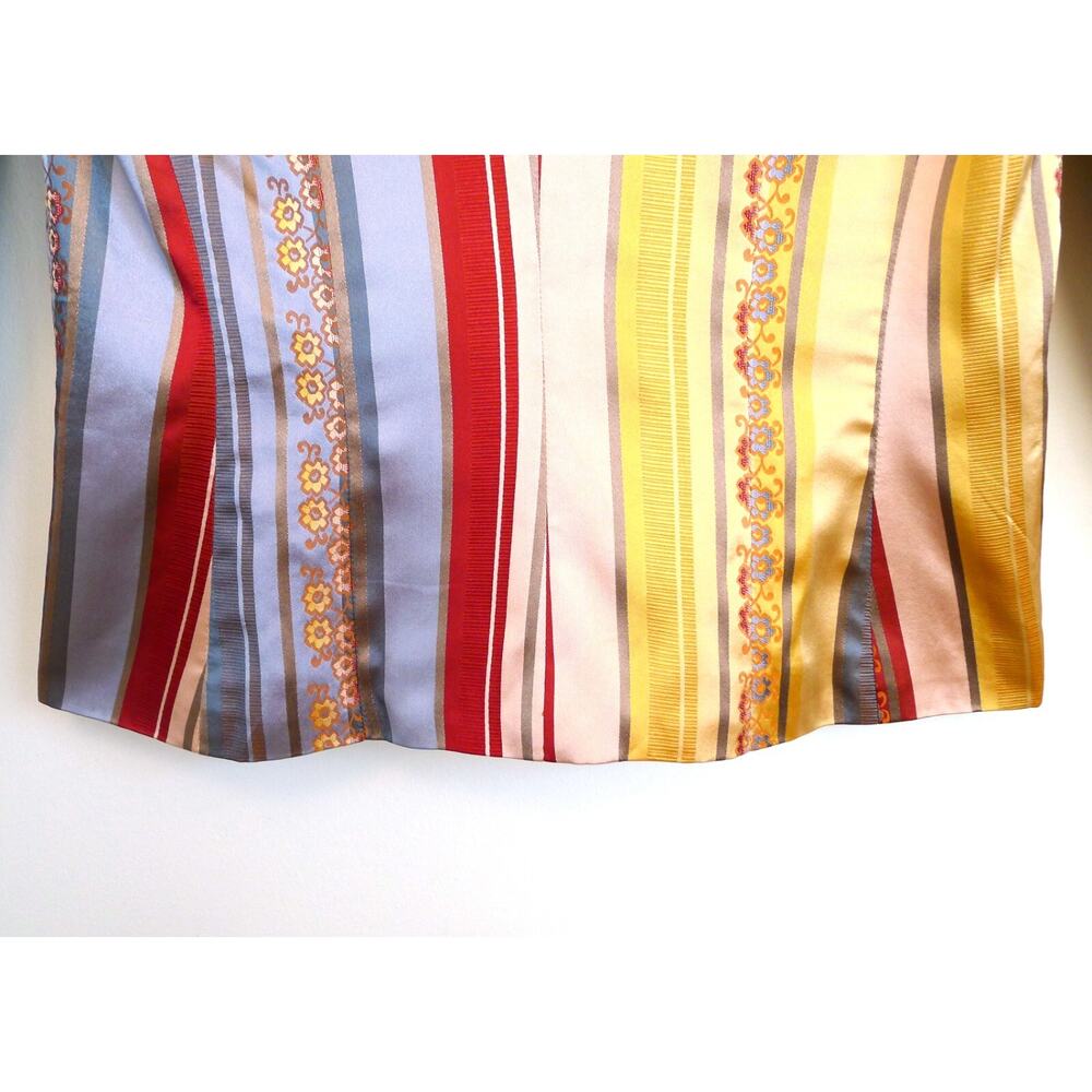 ESCADA SPORT Silk Satin Floral Stripe 2-Button Jacket Blazer YOOX 36 6 $1850 - Picture 10 of 14
